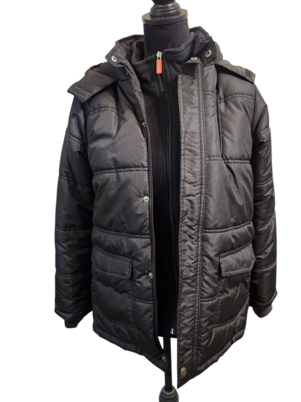 IZOD Boy's Black Puffer Coat Size 14-16